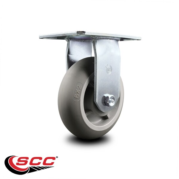 6 Inch Heavy Duty Thermoplastic Rubber Rigid Caster with Roller Bearing SCC